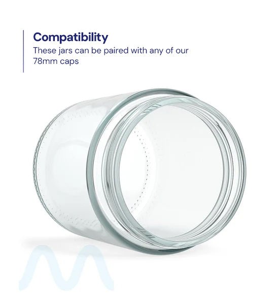 Straight Sided Clear Glass Jars | 78mm - 18oz - 48 Count - 3