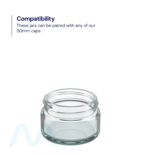 Straight Sided Clear Glass Jars | 50mm - 1oz - 200 Count - 2