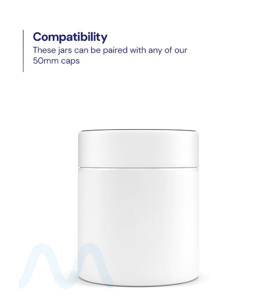 Straight Sided Matte White Glass Jars | 50mm - 3oz - 100 Count - 3