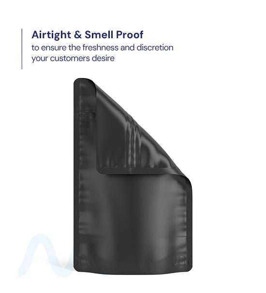 Tamper Evident | Matte Black Mylar Bags (No Tear Notch) | 4in x 6.5in - 7g - 1000 Count - 3