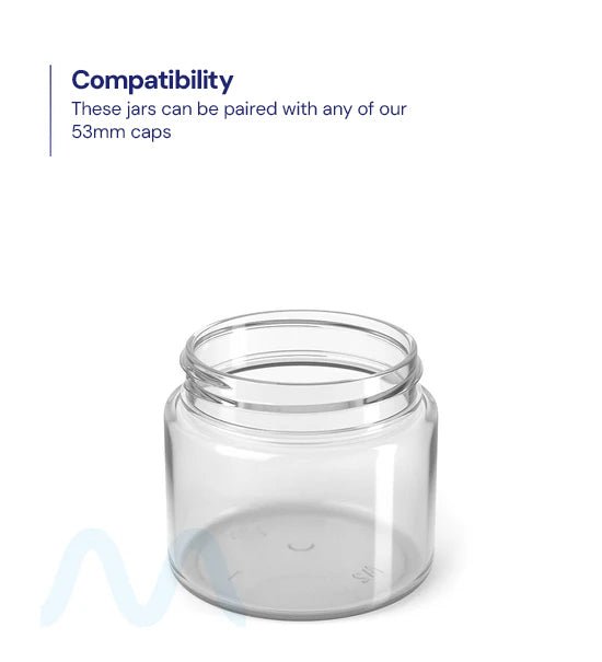 Straight Sided Clear Plastic PCR Jars | 53mm - 3oz - 100 Count - 2