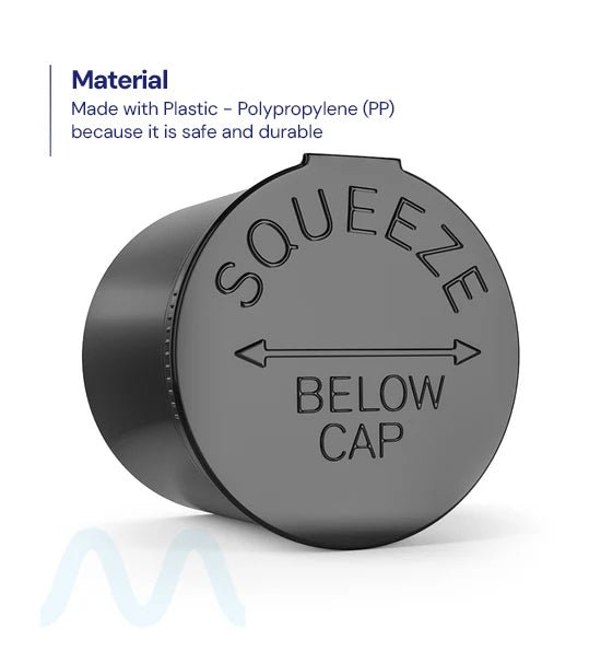 Child Resistant | Opaque Black Pop Top Bottles | 90dr - 28g - 64 Count - 3