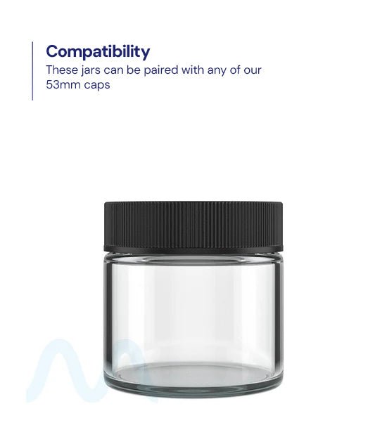 Straight Sided Clear Glass Jars | 53mm - 3oz - 144 Count - 3