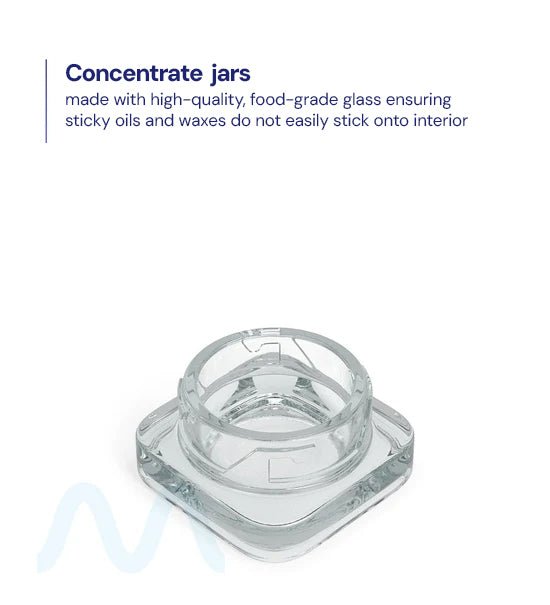 Child Resistant | Qube Clear Glass Concentrate Jar w/ Black Cap | 32mm - 5mL - 250 Count - 5