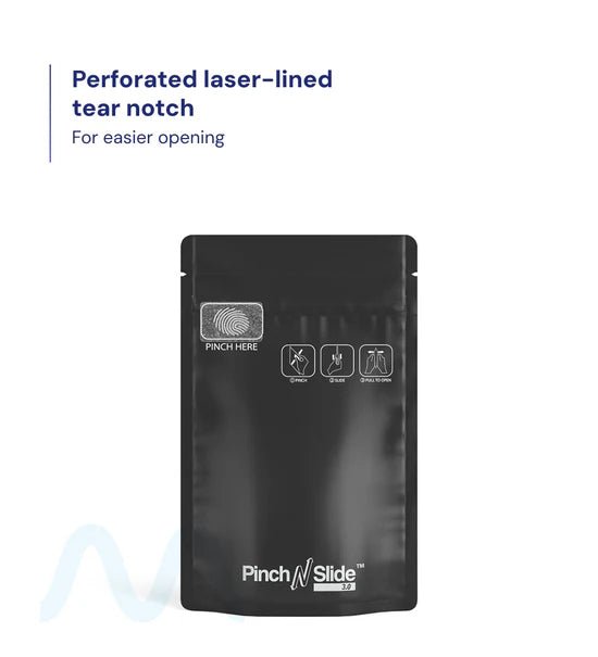 Child Resistant & Tamper Evident | Pinch N Slide 3.0 Matte Black PCR Mylar Bags | 3.6in x 5.7in - 3.5g - 250 Count - 2