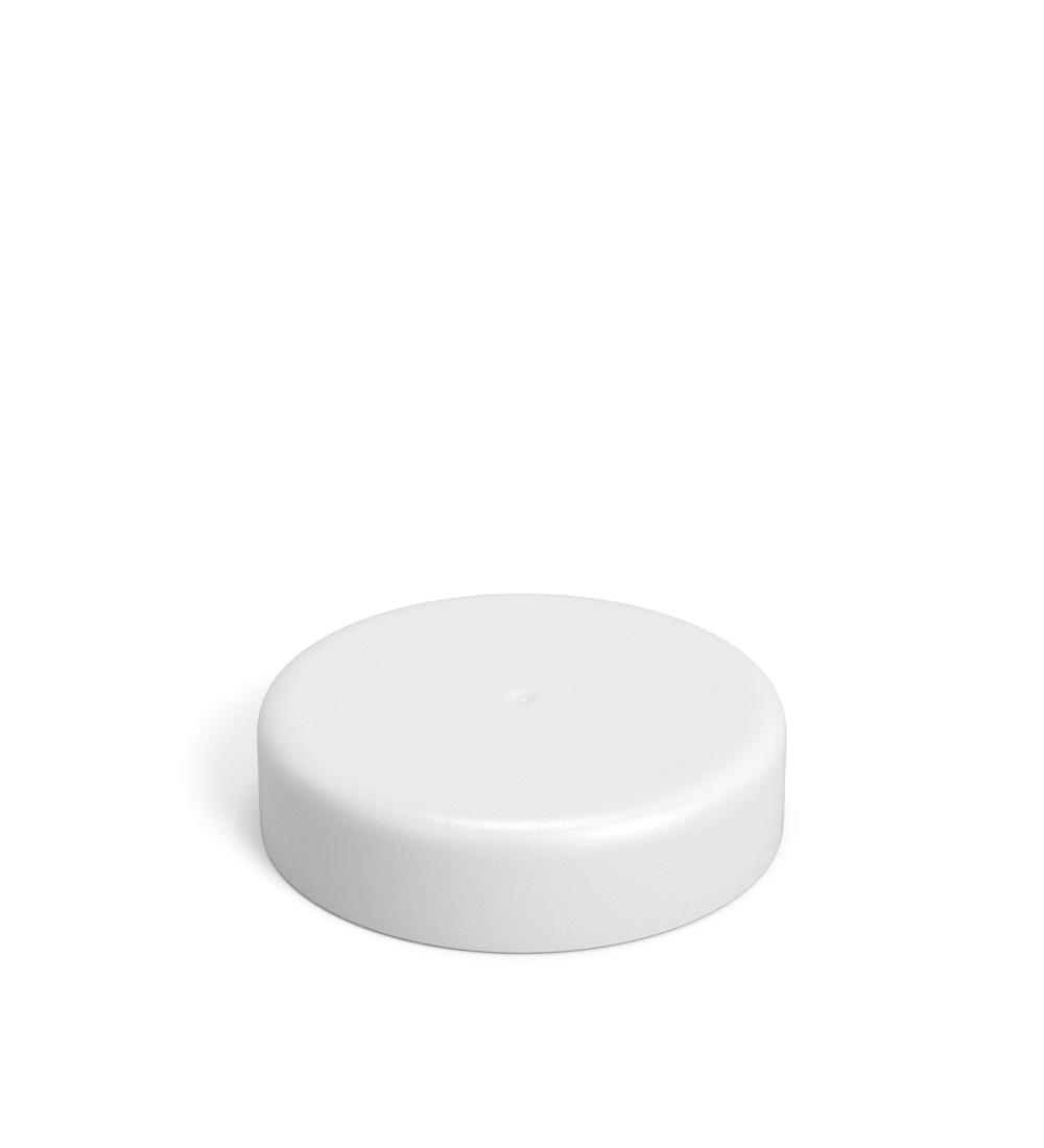 Child Resistant | Smooth Push Down & Turn Plastic Caps w/ Foil Liner | 53mm - Matte White - 120 Count - 1