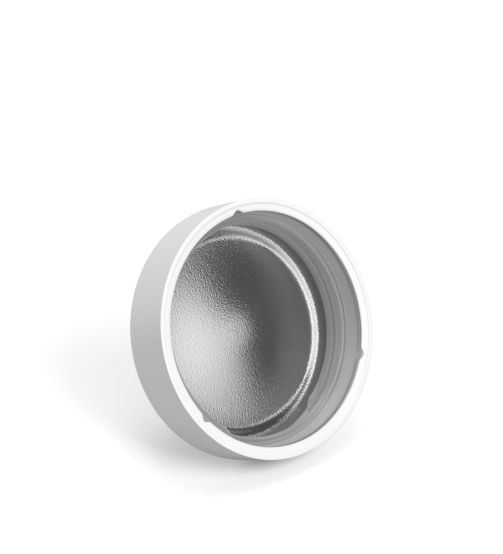 Child Resistant | Smooth Push Down & Turn Plastic Caps w/ Foil Liner | 53mm - Matte White - 120 Count - 4
