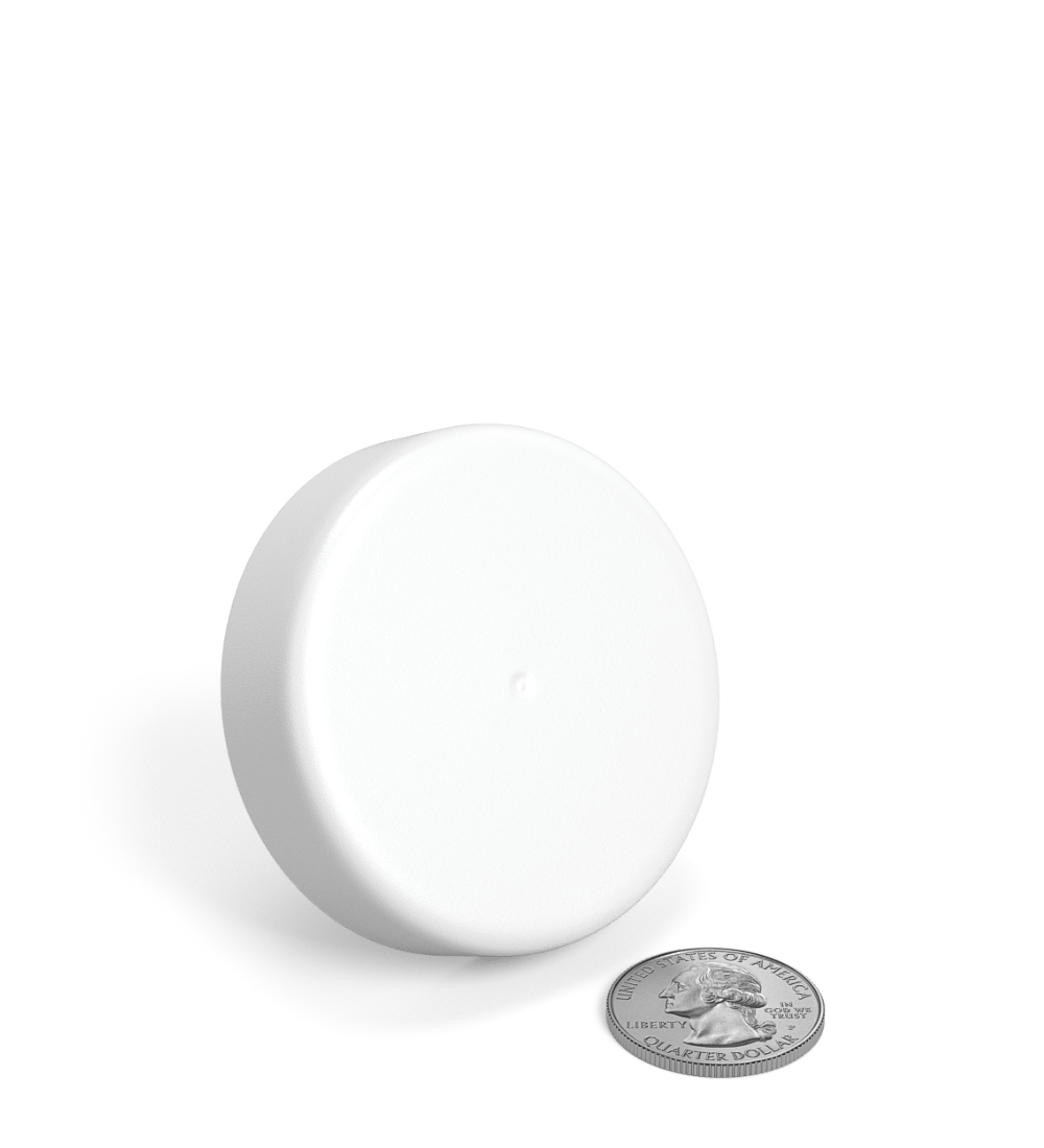 Child Resistant | Smooth Push Down & Turn Plastic Caps w/ Foil Liner | 53mm - Matte White - 120 Count - 5
