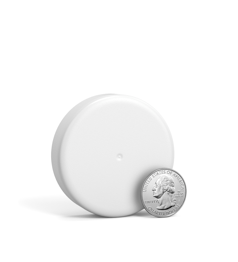 Child Resistant | Smooth Push Down & Turn Plastic Caps w/ Foil Liner | 53mm - Matte White - 120 Count - 6