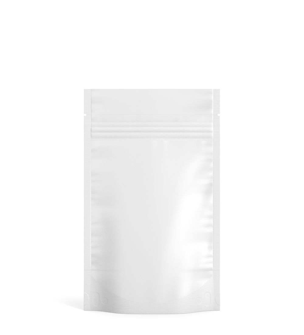 Tamper Evident | Matte White Mylar Bag (Tear Notch) | 4in x 6.5in - 7g - 1000 Count - 2