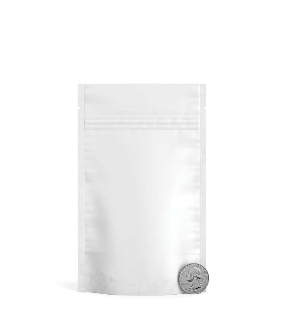 Tamper Evident | Matte White Mylar Bag (Tear Notch) | 4in x 6.5in - 7g - 1000 Count - 5