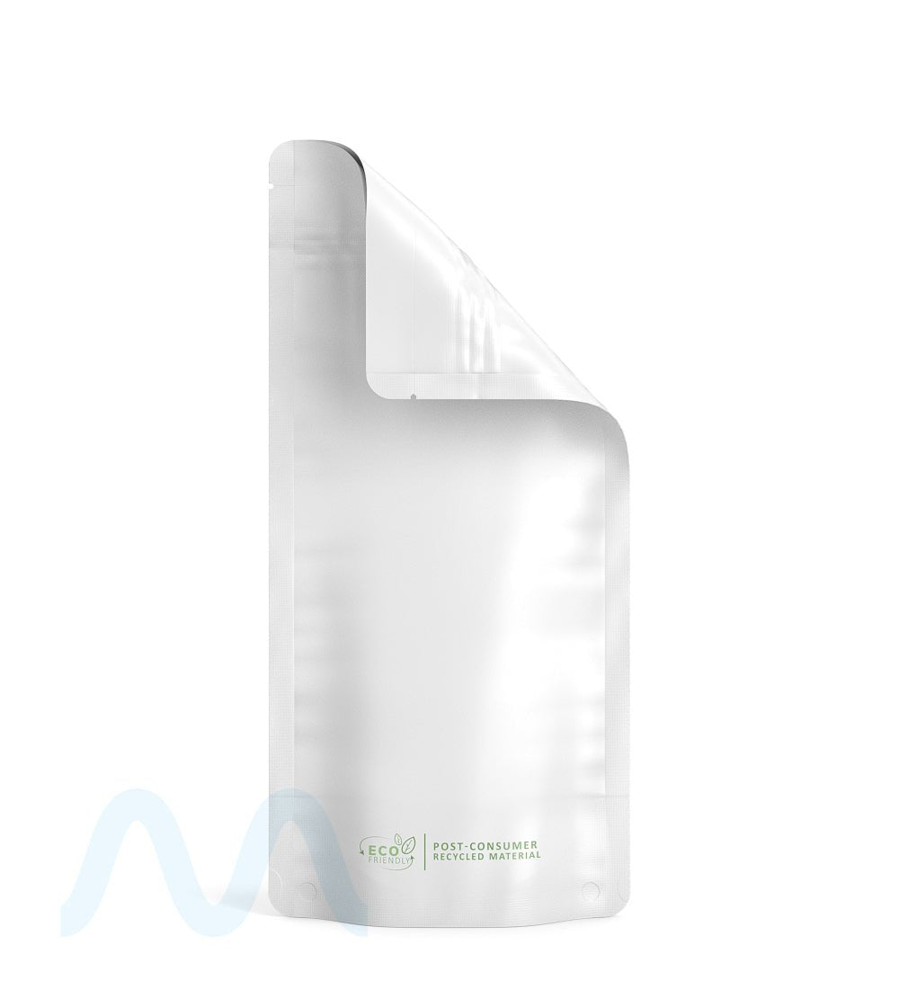 Tamper Evident | Matte White PCR Mylar Bag (Tear Notch) | 8.5in x 4in - 28g - 1000 Count - 4