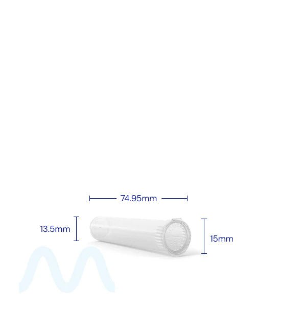 Child Resistant | Pop Top Plastic Pre - Roll Tubes | 70mm - Clear - 1000 Count - 4
