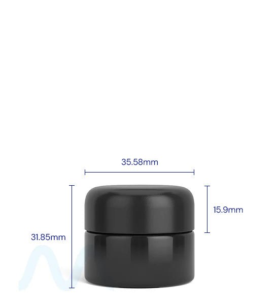 Child Resistant | Glossy Black Glass Concentrate Containers w/ Cap | 29mm - 5mL - 504 Count - 1