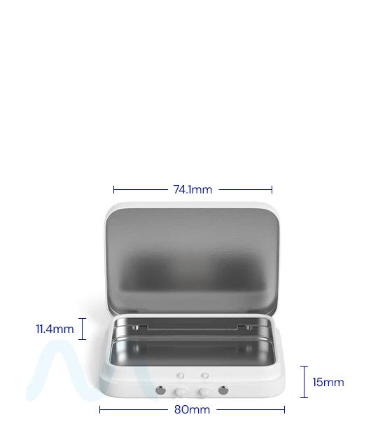 Child Resistant & Sustainable | Hinged - Lid Mini Pre - Rolls Box | 80mm x 58mm - White Tin - 100 Count - 2