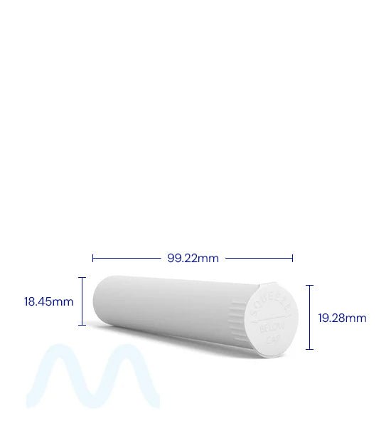 Child Resistant | Pop Top Opaque Plastic Pre - Roll Tubes (Open) | 98mm - White - 1000 Count - 3