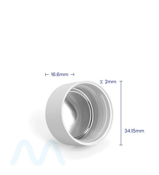 Child Resistant | Smooth Push Down & Turn Plastic PCR Caps w/ Foil Liner | 28mm - Glossy White - 504 Count - 6