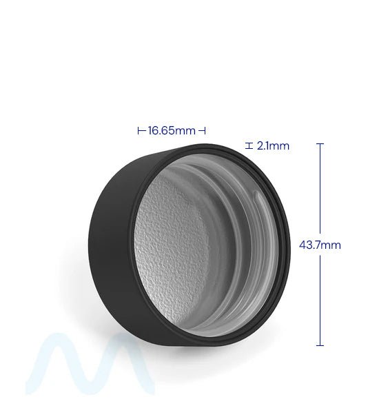 Child Resistant | Smooth Push Down & Turn Plastic PCR Caps w/ Foil Liner | 38mm - Matte Black - 320 Count - 3
