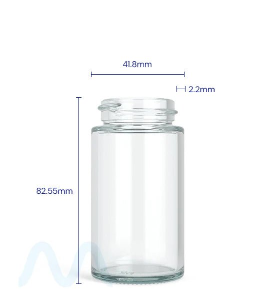 Wide Mouth Straight Sided Clear Glass Jars for Pre - Rolls | 38mm - 2oz - 180 Count - 2