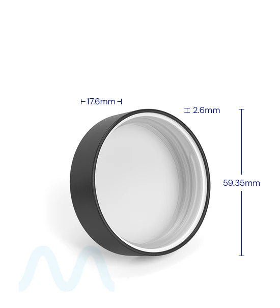 Child Resistant | Flat Push Down & Turn Plastic PCR Caps w/ Foam Liner | 53mm - Matte Black - 120 Count - 4