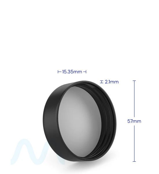 Child Resistant | Smooth Push Down & Turn Plastic PCR Caps w/ Text & Foam Liner | 50mm - Matte Black - 100 Count - 4