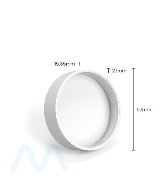 Child Resistant | Smooth Push Down & Turn Plastic PCR Caps w/ Text & Foam Liner | 50mm - Matte White - 100 Count - 4