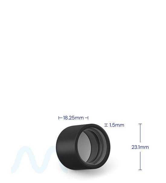 Child Resistant | Dome Push Down & Turn Plastic PCR Caps w/ Foam Liner | 18mm - Matte Black - 400 Count - 5