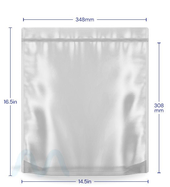 Tamper Evident | Matte Black Vista PCR Mylar Bags (Tear Notch) | 14.6in x 16.4in - 448g - 100 Count - 5