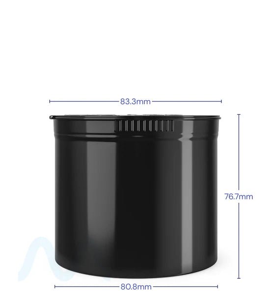 Child Resistant | Opaque Black Pop Top Bottles | 90dr - 28g - 64 Count - 1