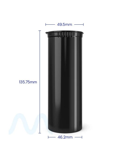 Child Resistant | Opaque Black Pop Top Bottles | 60dr - 14g - 75 Count - 2