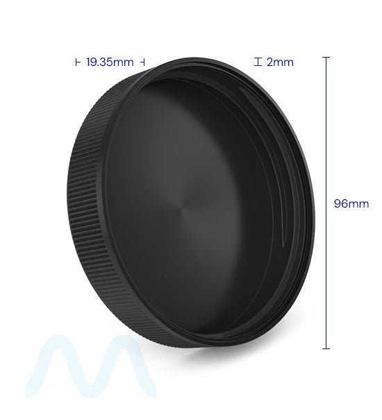 Child Resistant | Ribbed Push Down & Turn Plastic Caps | 89mm - Semi Gloss Black - 205 Count - 5