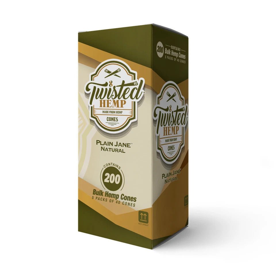 TWISTED HEMP | King Size Bulk Hemp Pre - Rolled Cones | 109mm - Plain Jane - 200 Count - 1