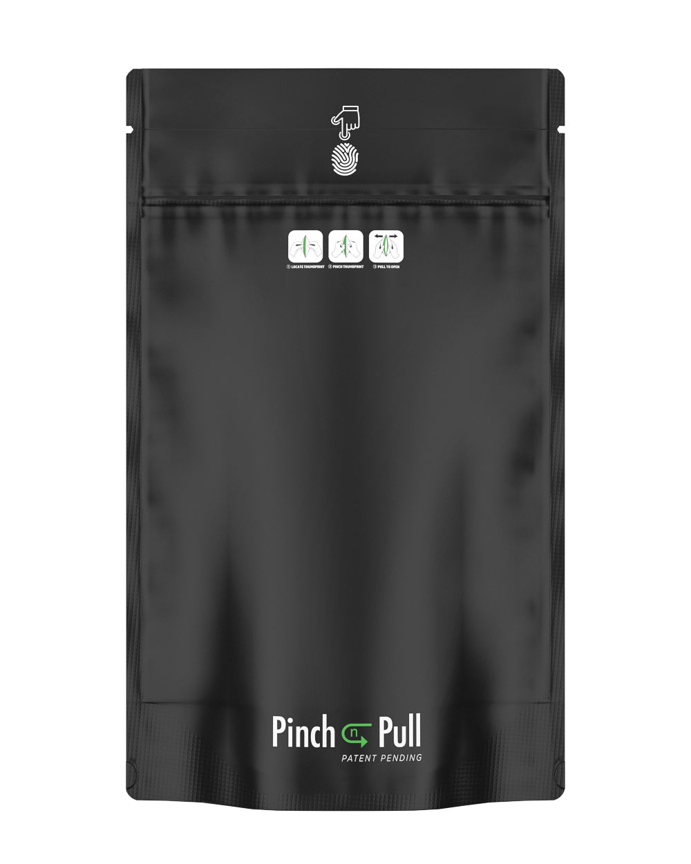 Child Resistant & Tamper Evident | Pinch N Pull Matte Black Mylar PCR Bags | 6in x 9.8in - 28g - 250 Count - 1
