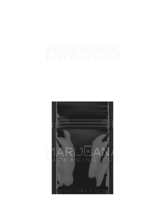 Tamper Evident | Glossy Black Mylar Bags | 3in x 4.5in - 1g - 1000 Count - 2