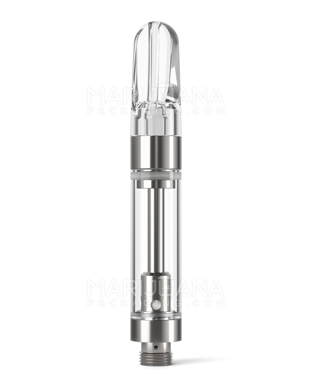 Ceramic Core Glass Vape Cartridge with Flat Clear Plastic Mouthpiece | 1mL - Press On | Sample - 1