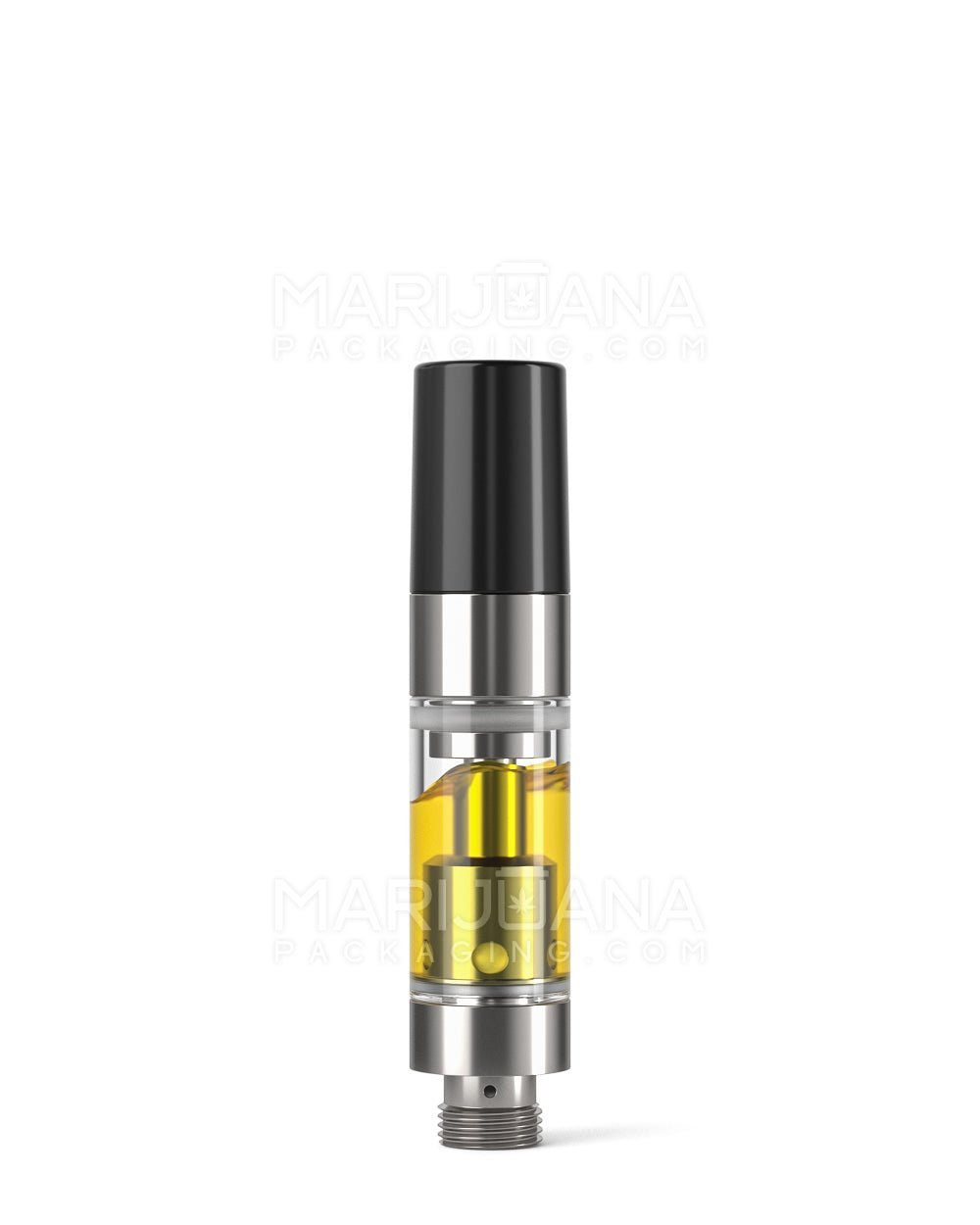 Ceramic Core Glass Vape Cartridge with Round Black Plastic Mouthpiece | 0.5mL - Press On - 100 Count - 2