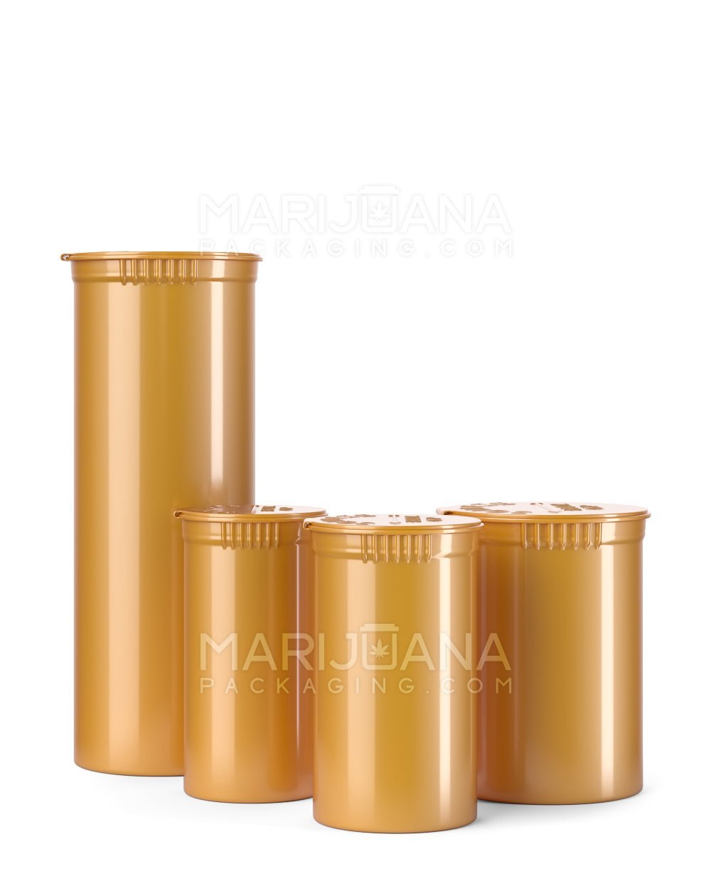 Opaque Gold CR Pop Top Bottles - Gamut Packaging