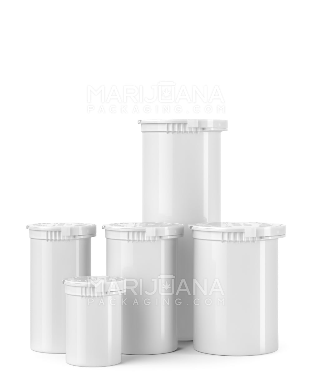 Opaque White Pop Top Bottles - Child Resistant & Tamper Evident - Gamut Packaging