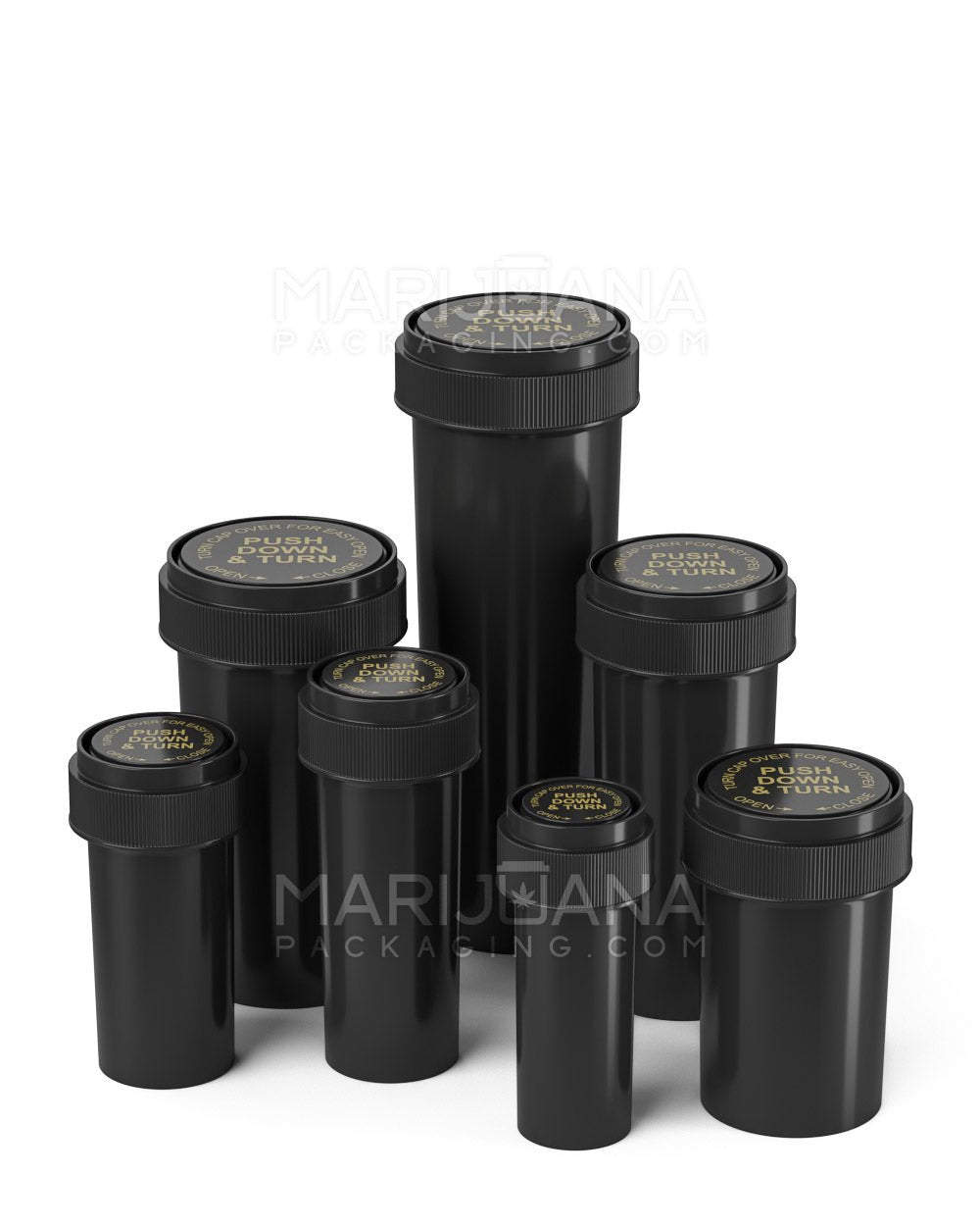 Reversible Cap Vials Opaque Black - Gamut Packaging