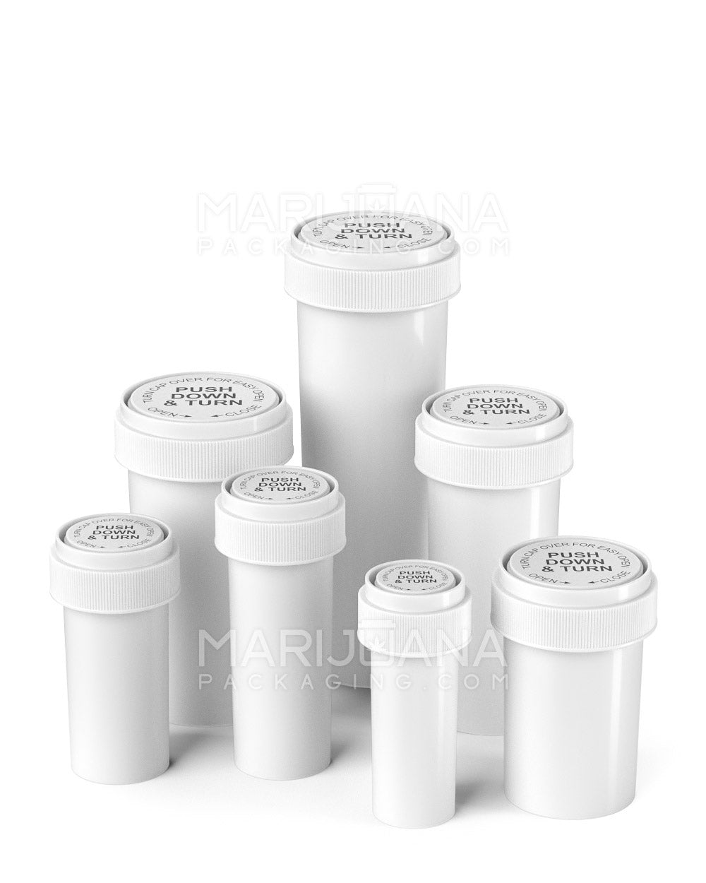 Reversible Cap Vials Opaque White - Gamut Packaging