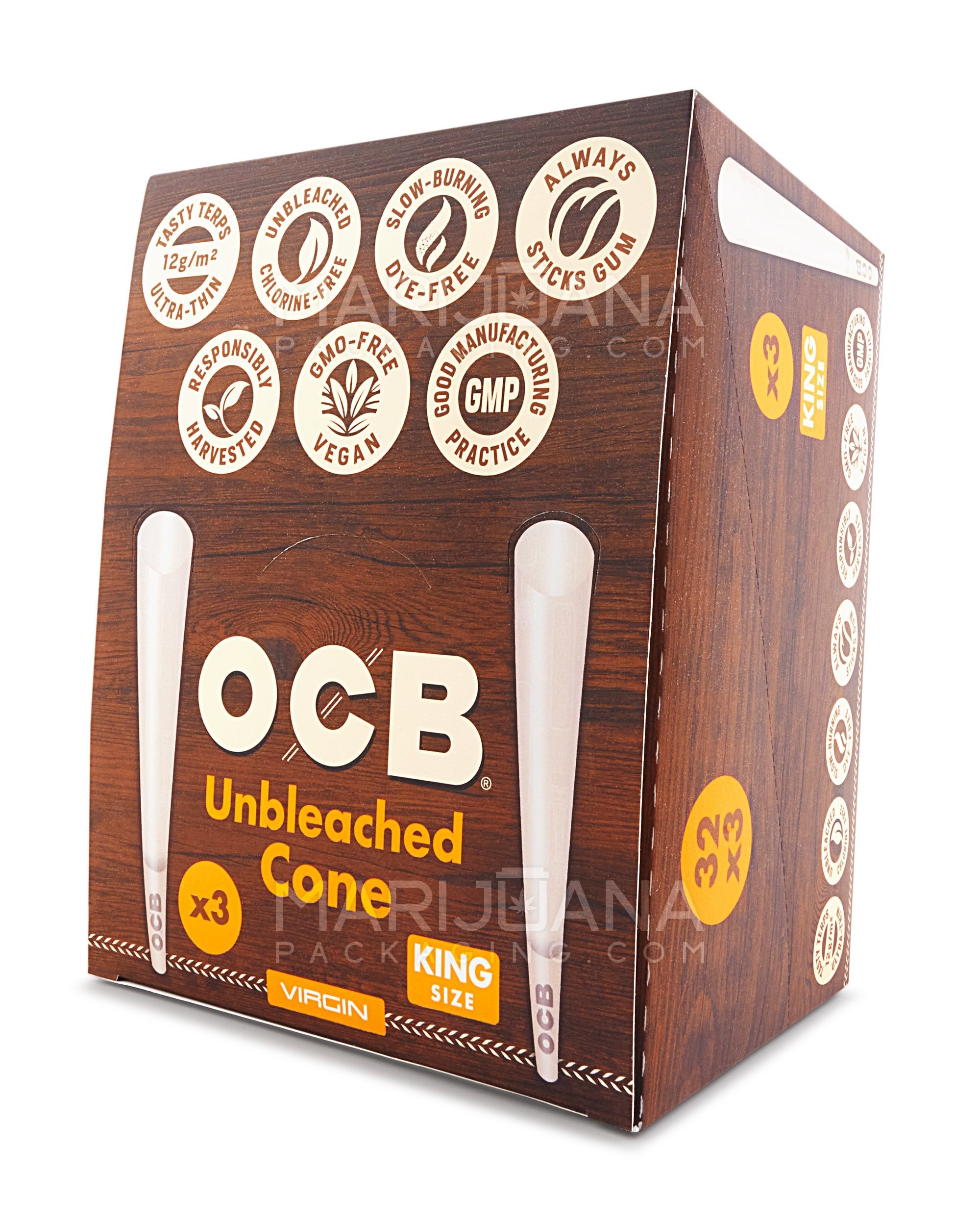 OCB | 'Retail Display' King Size Thin Pre-Rolled Cones | 109mm - Unbleached Paper - 32 Count - 3