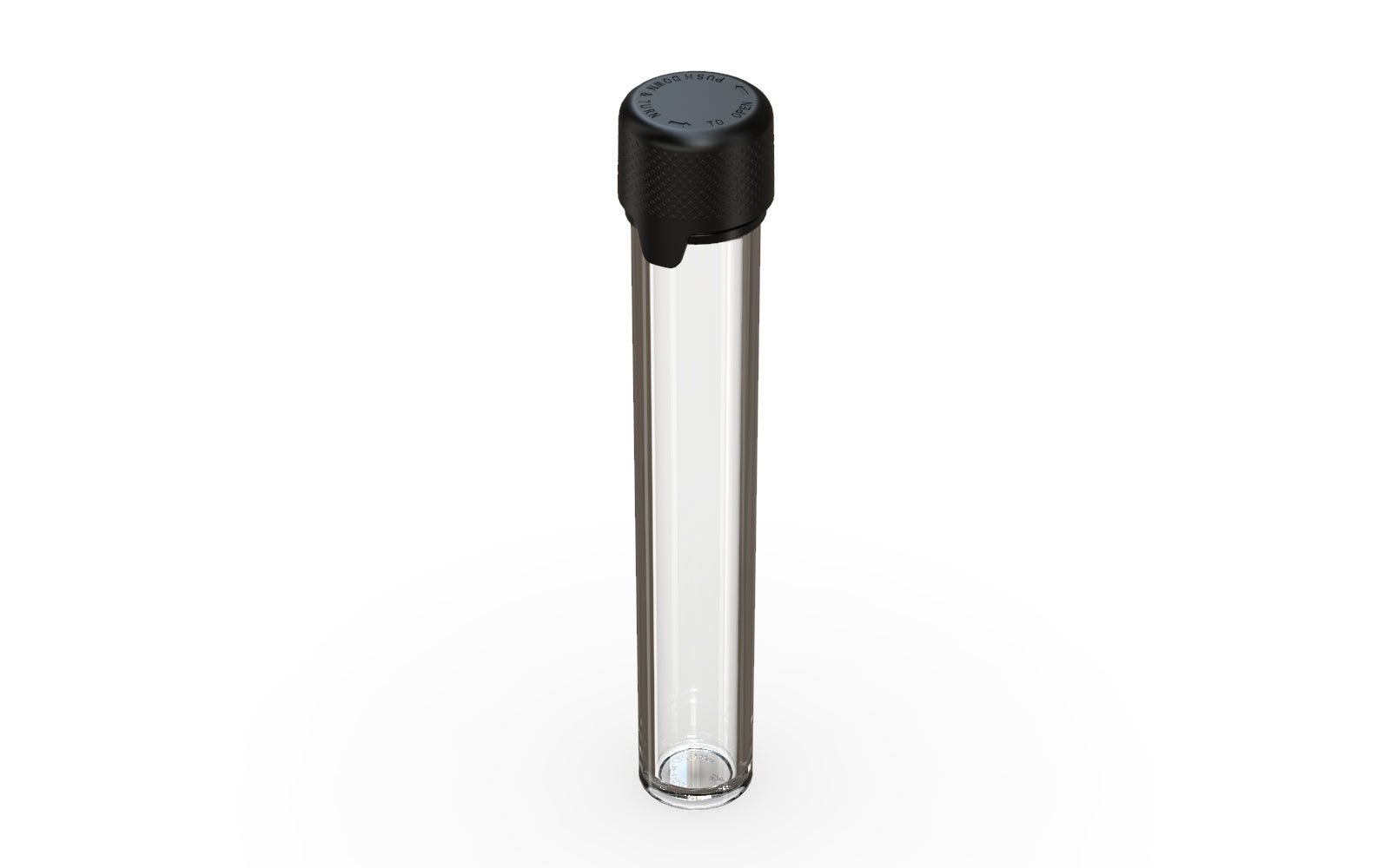 CHUBBY GORILLA | Child Resistant Clear Plastic Aviator Pre - Roll Tubes w/ Black Cap | 25mm - 115mm | Sample - 5