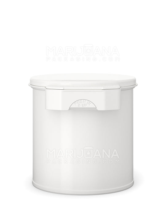 POLLEN GEAR | Child Resistant Wide Mouth Opaque White Plastic Kush Canister Bottle | 105dr - 28g - 90 Count