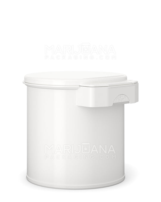 POLLEN GEAR | Child Resistant Wide Mouth Opaque White Plastic Kush Canister Bottle | 105dr - 28g - 90 Count