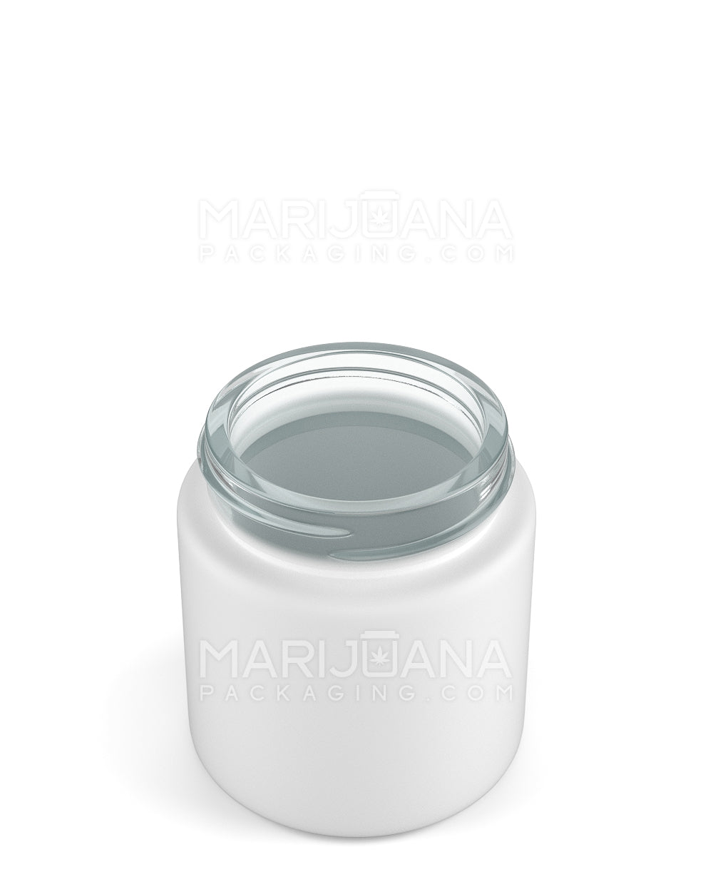 POLLEN GEAR | Flush V2 Rounded Base Matte White Glass Jars | 48mm - 3oz - 120 Count - 2