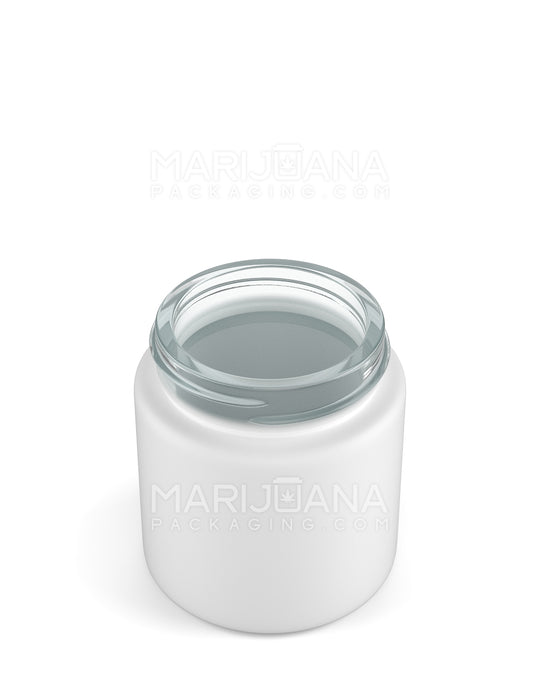 POLLEN GEAR | Flush V2 Rounded Base Matte White Glass Jars | 48mm - 3oz - 120 Count - 2