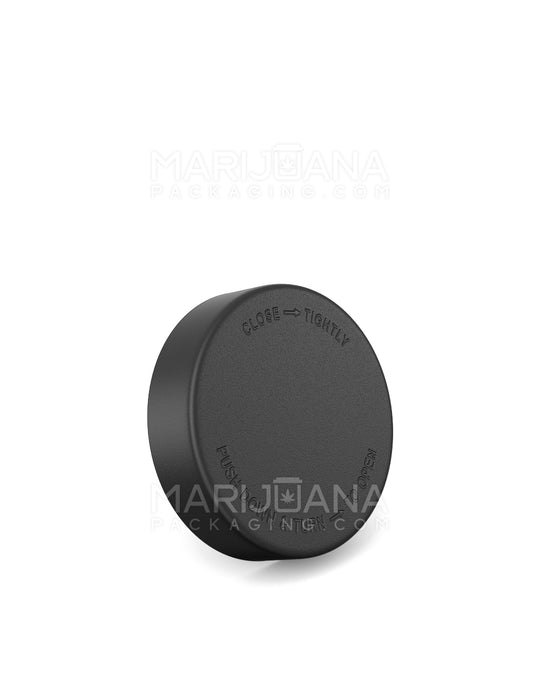 POLLEN GEAR | Flush V2 Child Resistant Smooth Push Down & Turn Plastic Universal Caps w/ Foil Liner | 48mm - Black - 120 Count