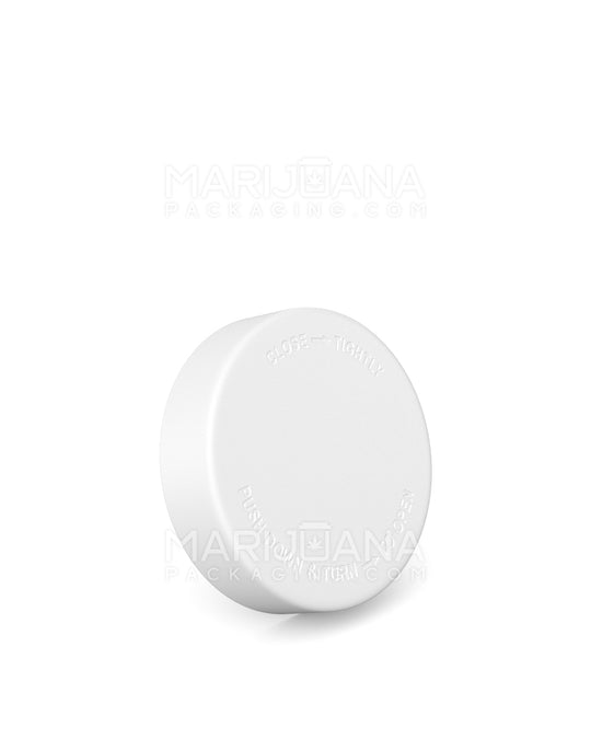 POLLEN GEAR Flush V2 Child Resistant Smooth Push Down & Turn Plastic Universal Caps w/ PE Foam Liner | 48mm - Matte White | Sample