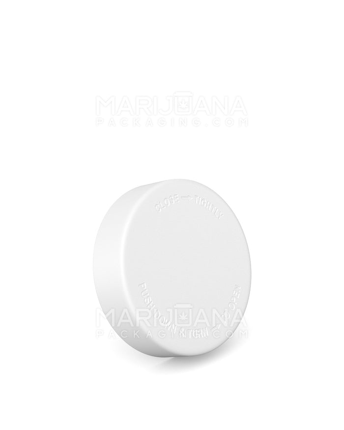 POLLEN GEAR Flush V2 Child Resistant Smooth Push Down & Turn Plastic Universal Caps w/ PE Foam Liner | 48mm - Matte White | Sample Image