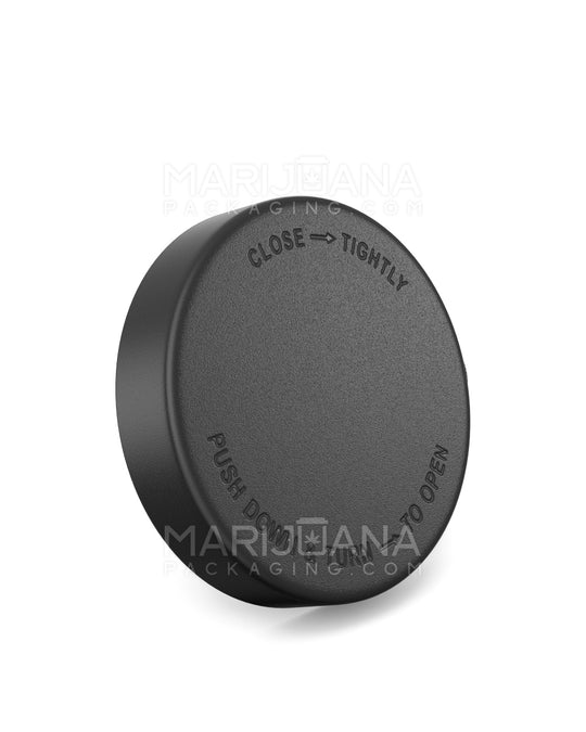 POLLEN GEAR Flush V2 Child Resistant Smooth Push Down & Turn Plastic Round Caps w/ PE Foam Liner | 48mm - Matte Black | Sample